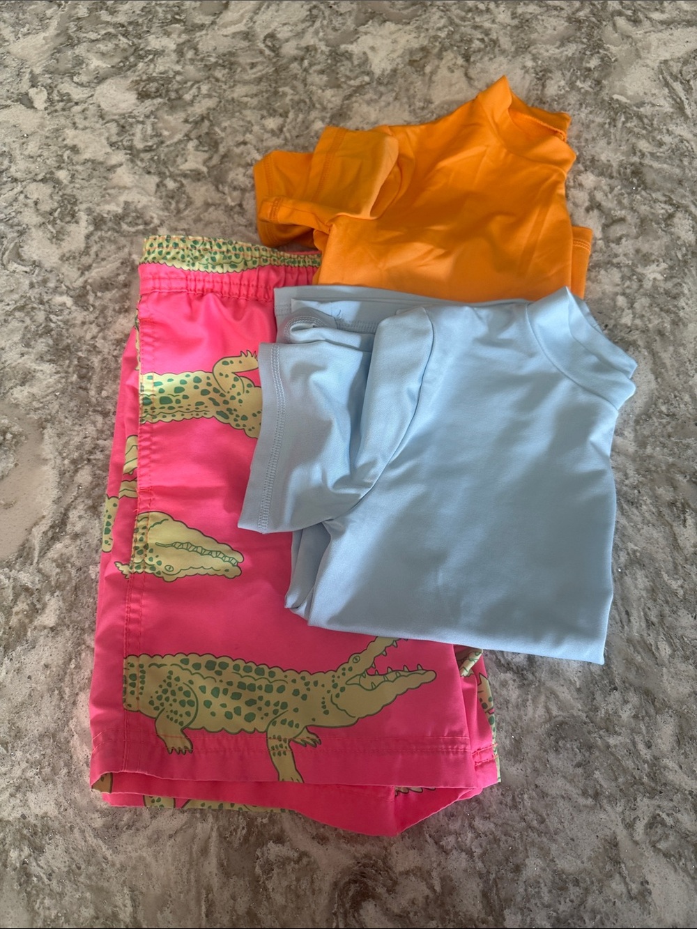 Boys Bright Crocodile swim shorts and shirts - size 8 /M